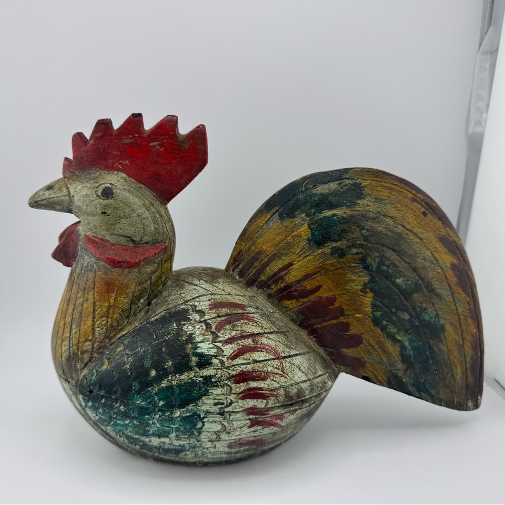 Handcrafted Rooster‎ Sculpture - Multicolor